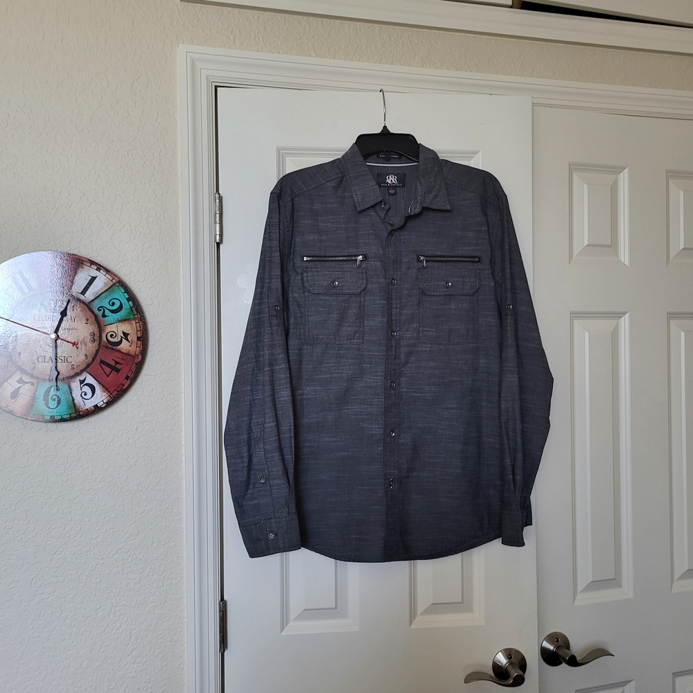 Rock & Republic Dark Gray Shirt Jacket